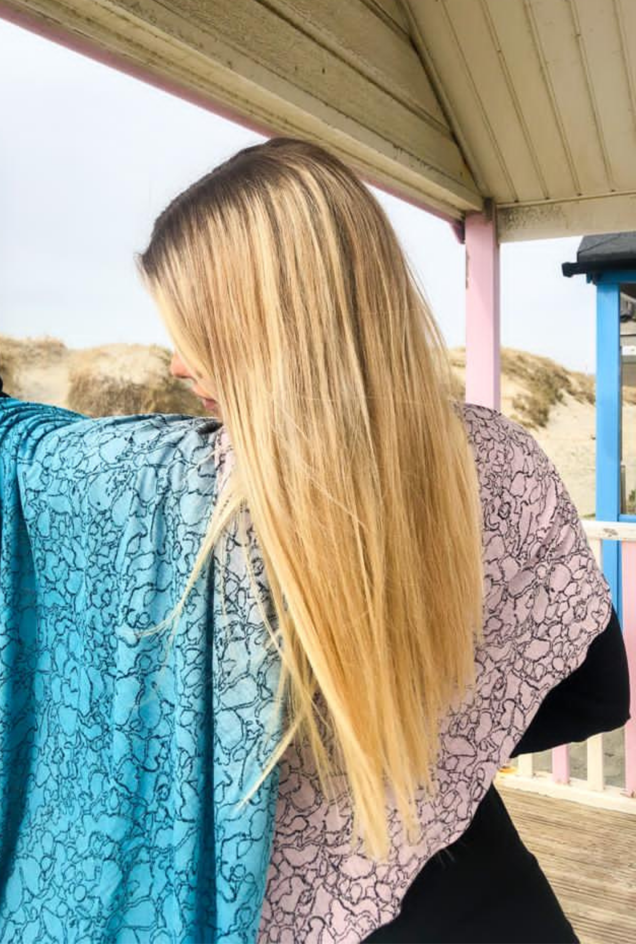 model with long blonde hair wearing The Travel Cosy Set