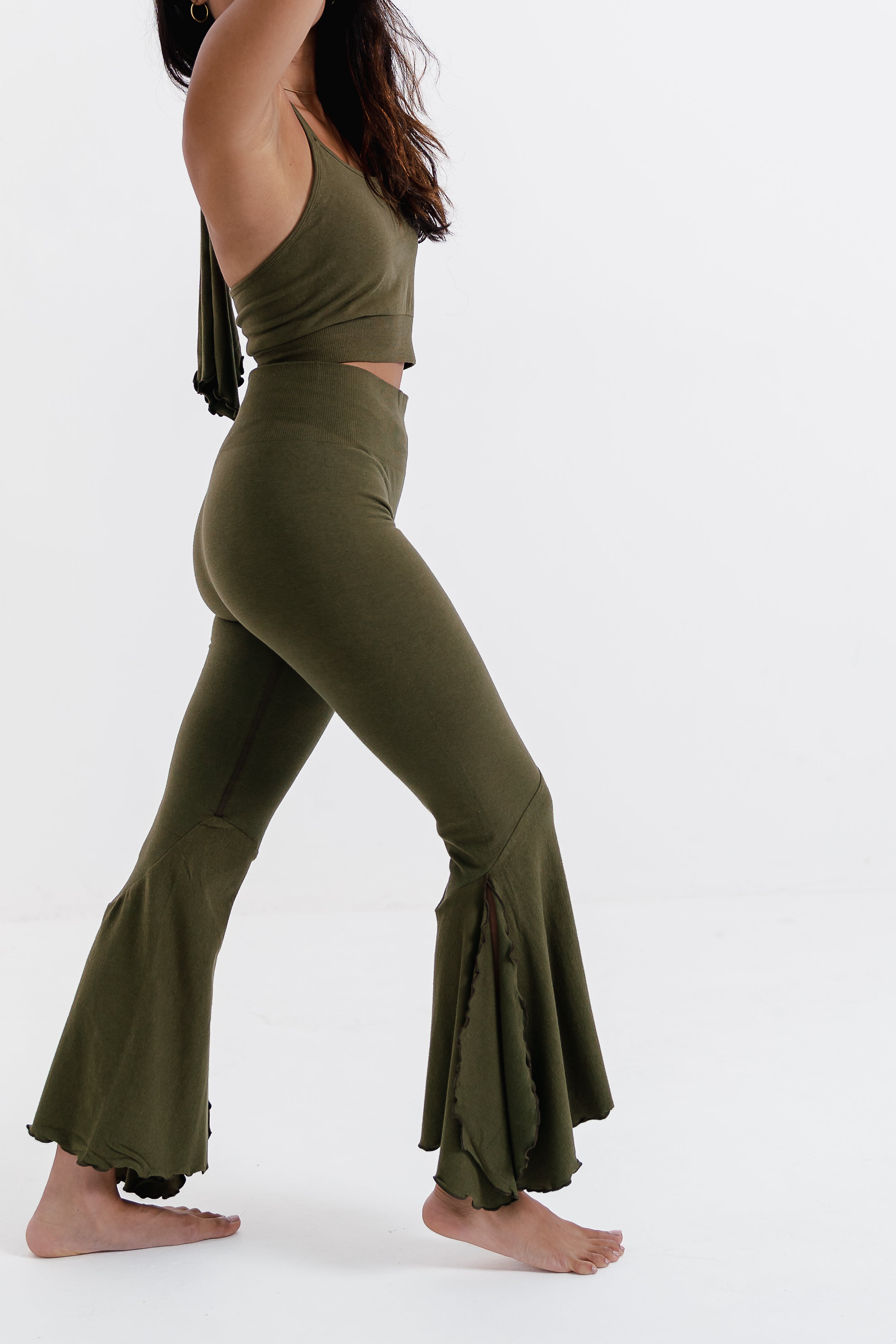 Go with the Flow Leggings- Olive