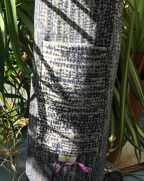Luxurious brocade yoga mat bag detail