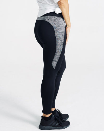 model wearing Motivate Me Leggings showing side view