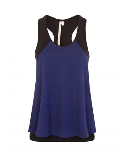 back to fitness top blue black