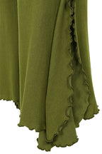 ILU Go with the Flow Leggings flared leg split close up. Natural fibres,  seamless, flared, lower leg split 