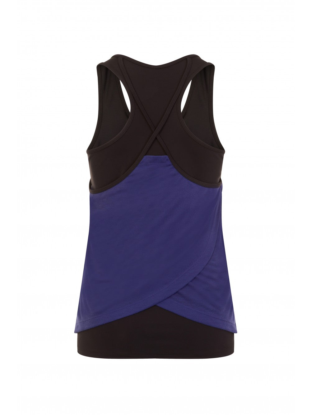 back to fitness vest top blue cross back